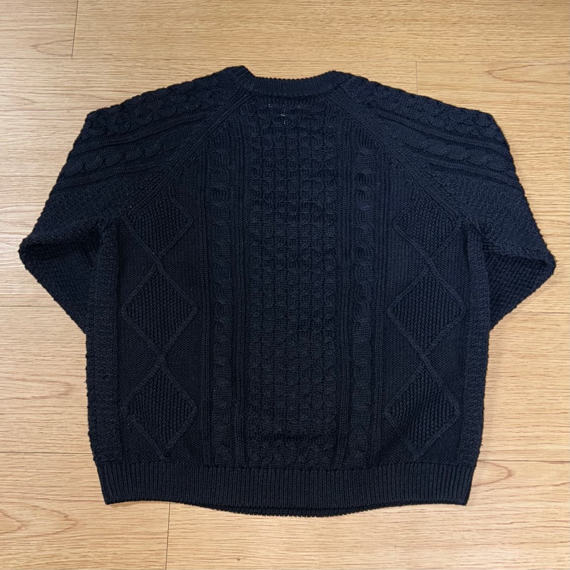 나이키 케이블 니트 롱슬리브 스웨터 블랙 상품이미지4