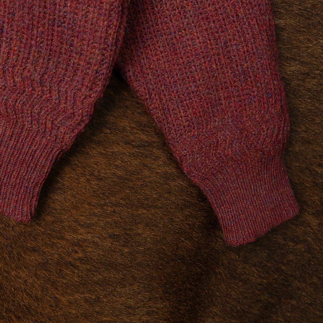 [110] 80s W.m.LEISMAN 셔틀랜드 울 스웨터 버건디  상품이미지3