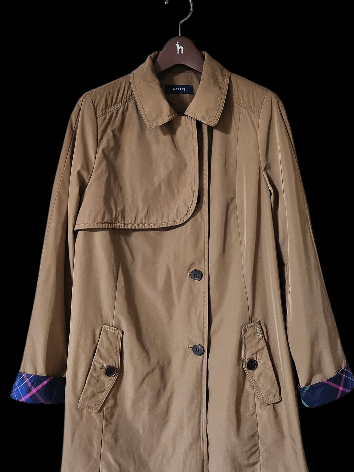 헤지스 브라운 폴리 100 싱글 여성 하프코트 55 / 상태좋음 상품이미지7