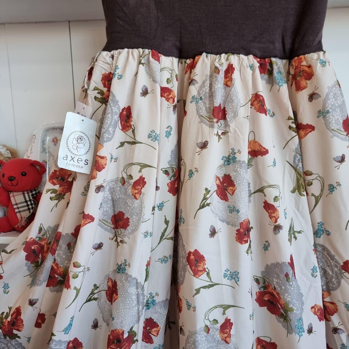 axes femme(엑시즈 팜) 플라워 레이스 배색 롱 스커트 상품이미지7