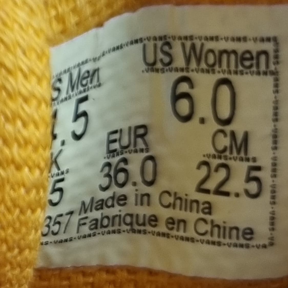 반스 올드스쿨 옐로우 스니커즈225 상품이미지6