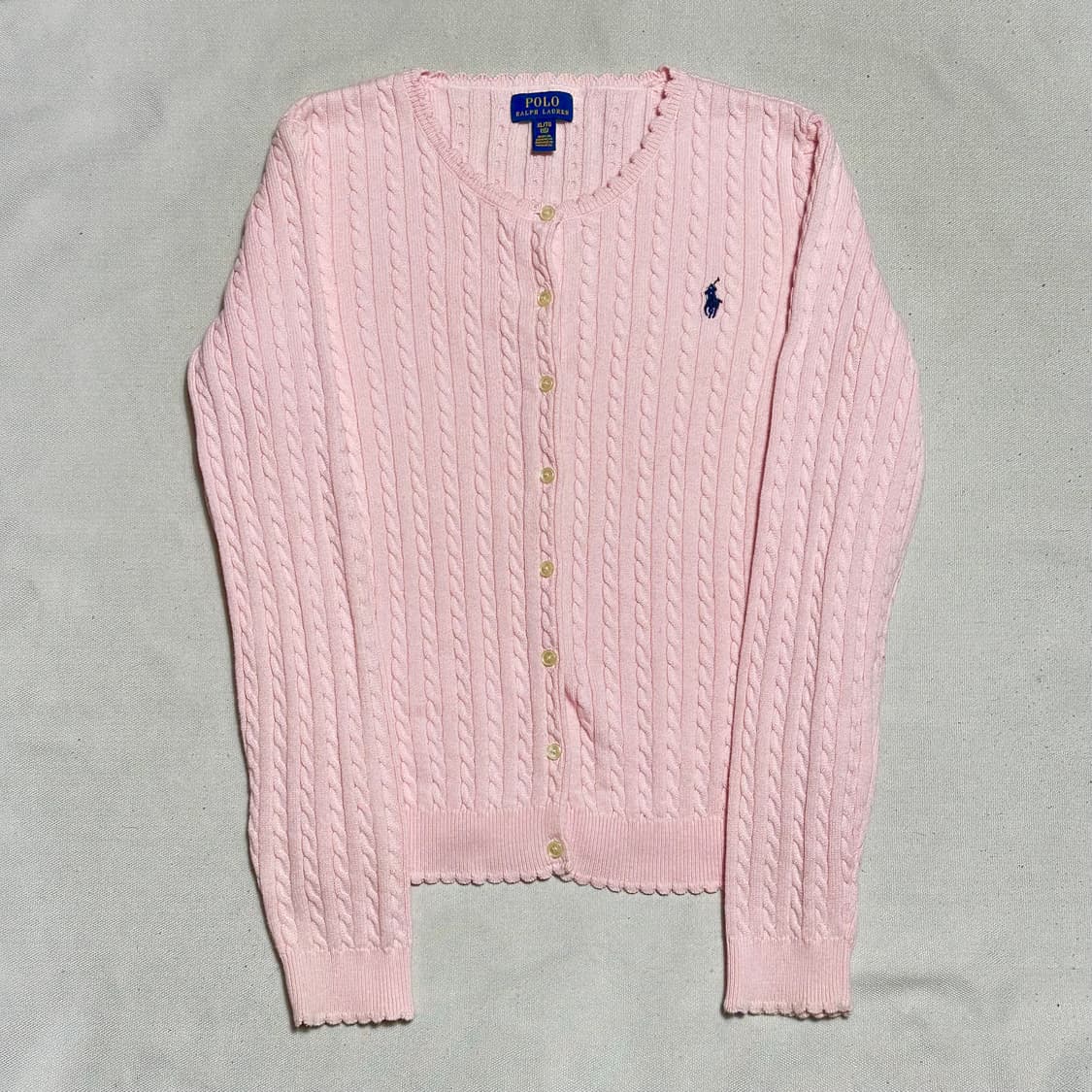 XL 폴로랄프로렌 여성용 핑크 케이블 가디건 상품이미지2