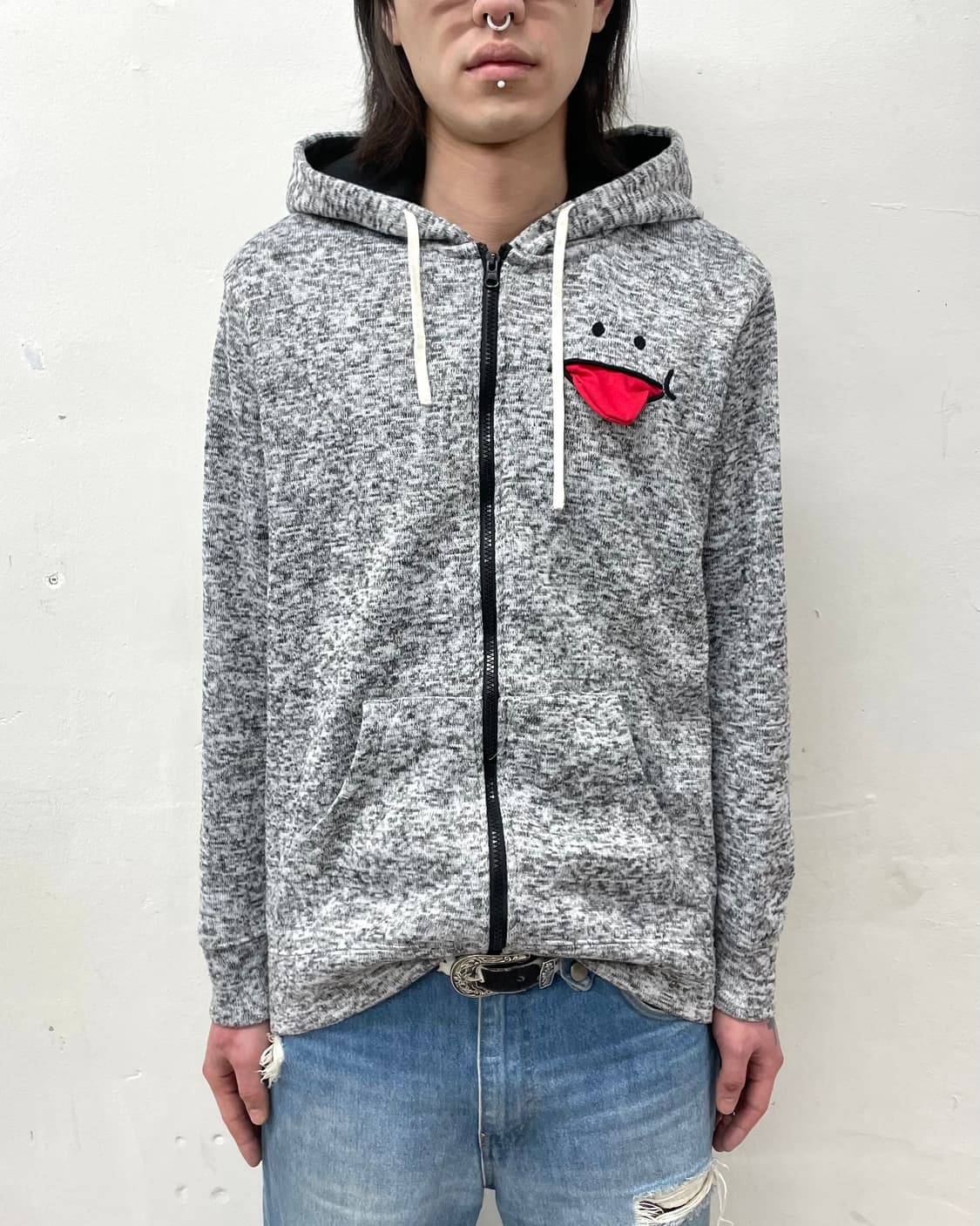 Merong Melange Gray Hooded Zip-Up  상품이미지1