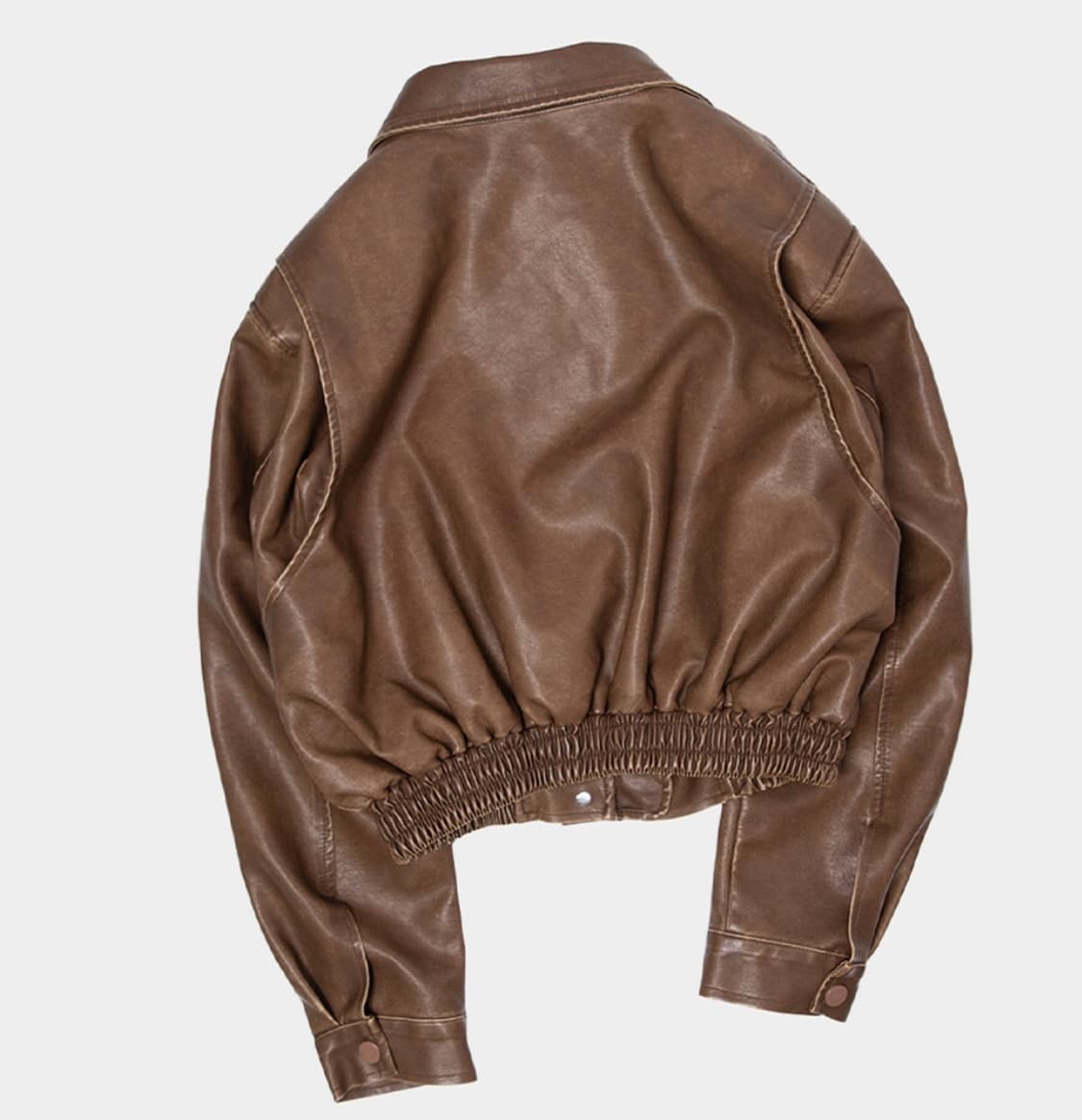 빈티지 워싱 비건 레더 자켓 상품이미지2