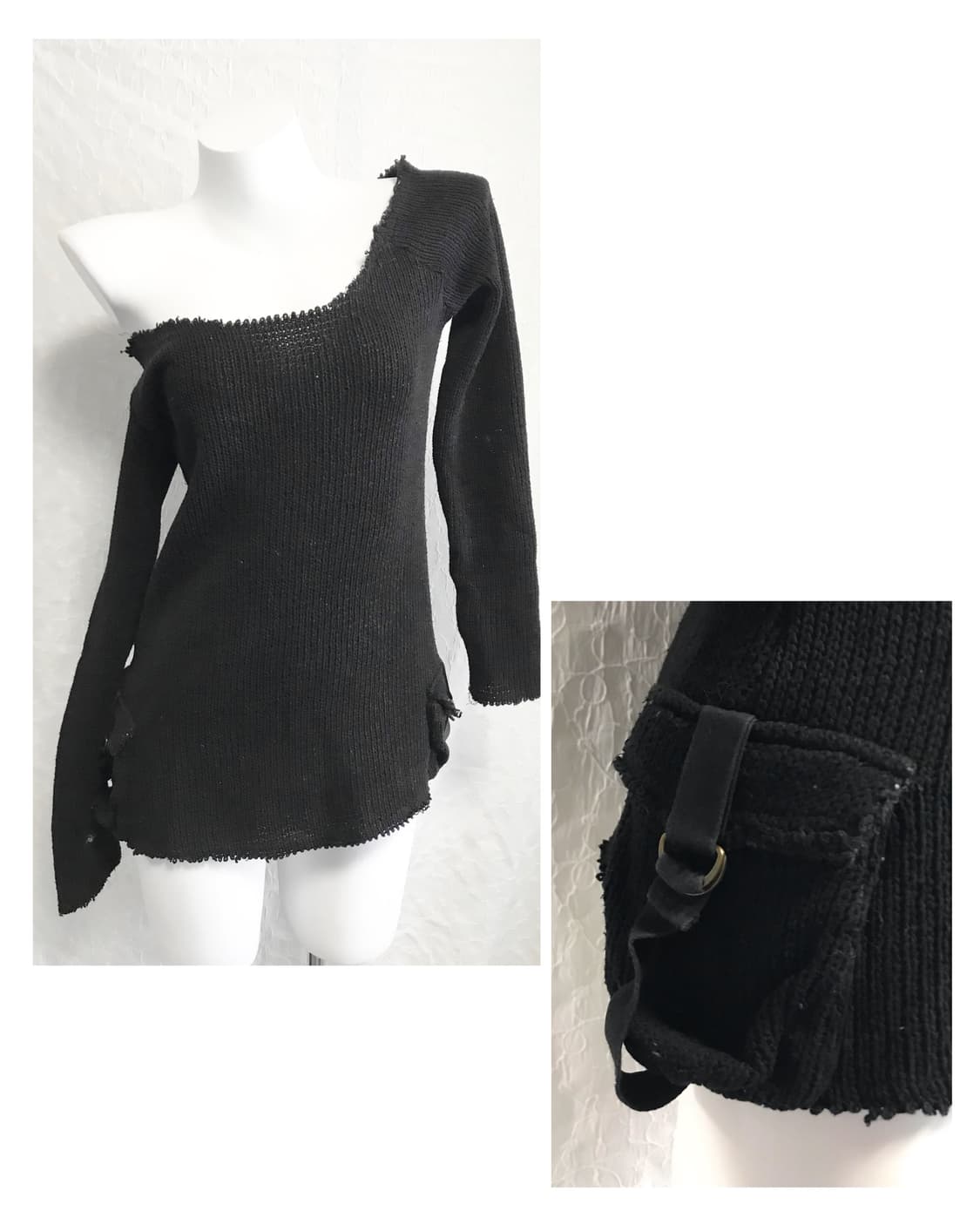 빈티지 펑크 그런지 카고 포켓 니트 롱슬리브 탑 상품이미지1