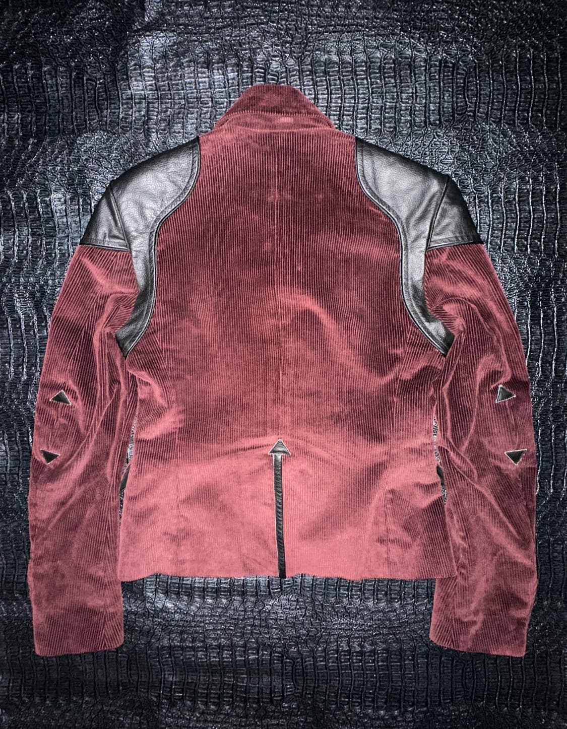 와인 코듀로이 아머 레더패널 자켓 상품이미지2