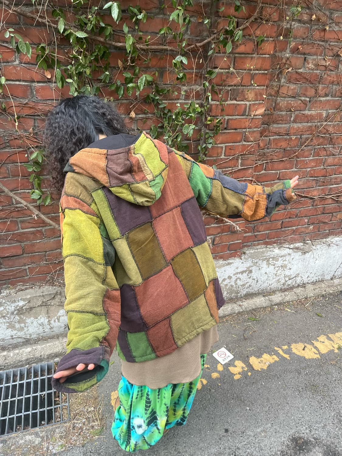 히피 패치워크 후드 집업 아우터 상품이미지6