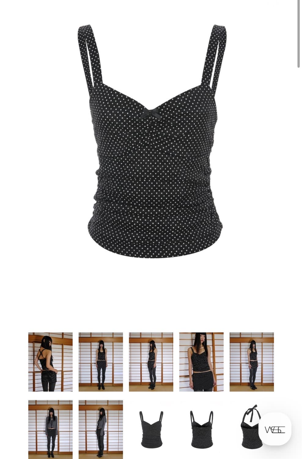 Wsc archive dot shirring top 상품이미지1