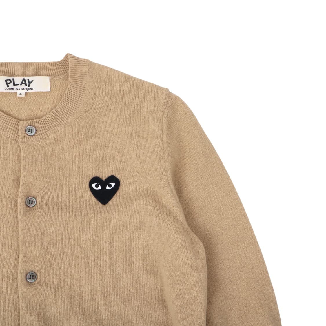 꼼데가르송 베이지 하트와펜 울 가디건 상품이미지3