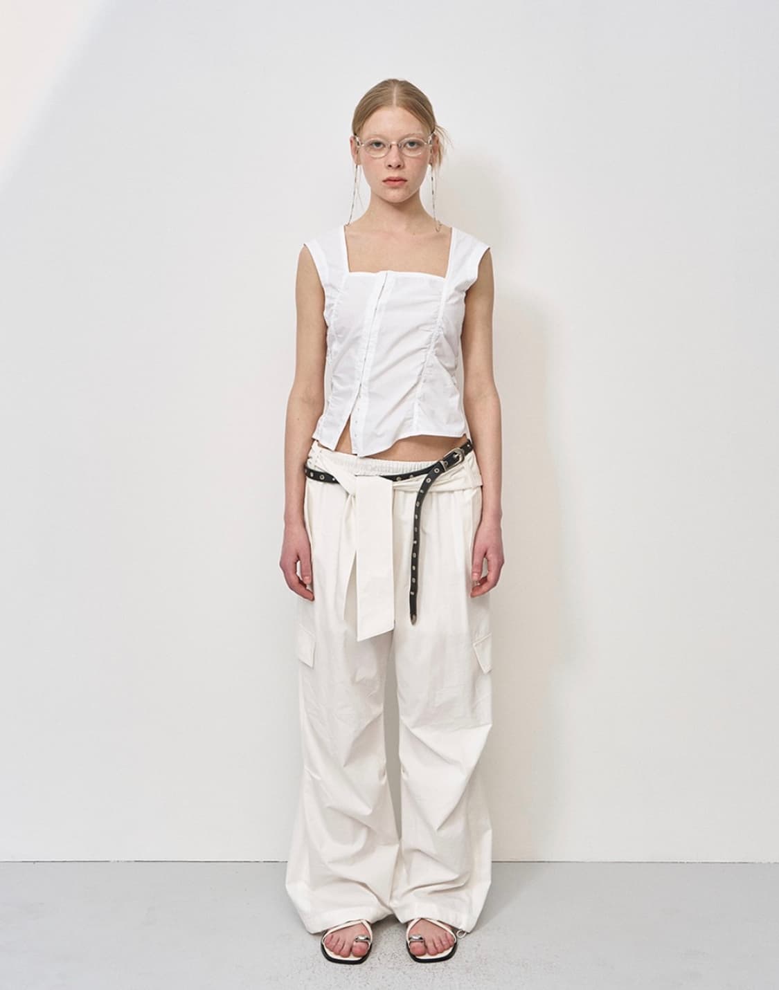 Lcdc tm KNOT-DETAIL WIDE TROUSERS 상품이미지1