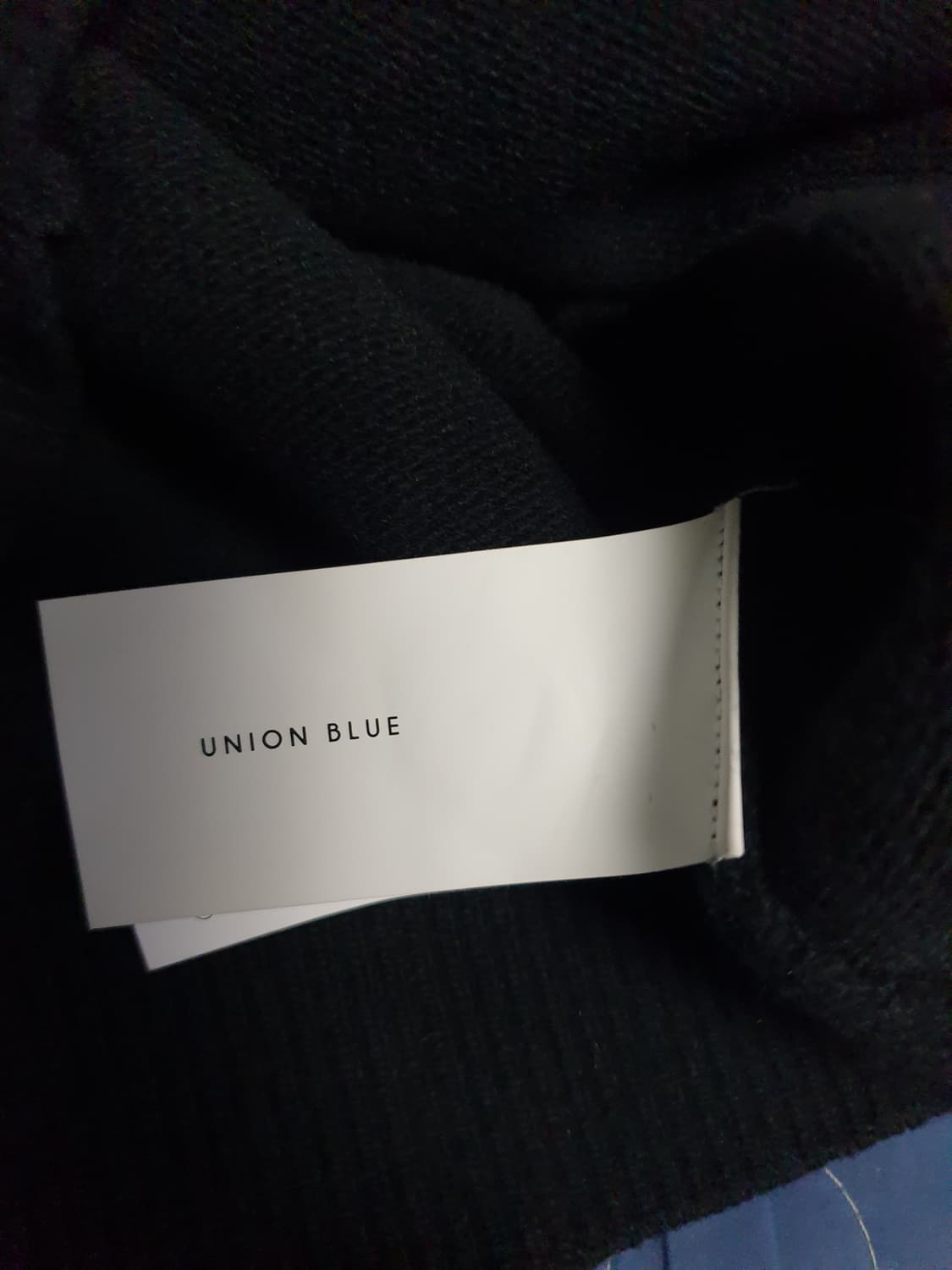 유니온블루 솔리드 크롭 울 가디건 블랙 (XXL) 상품이미지5