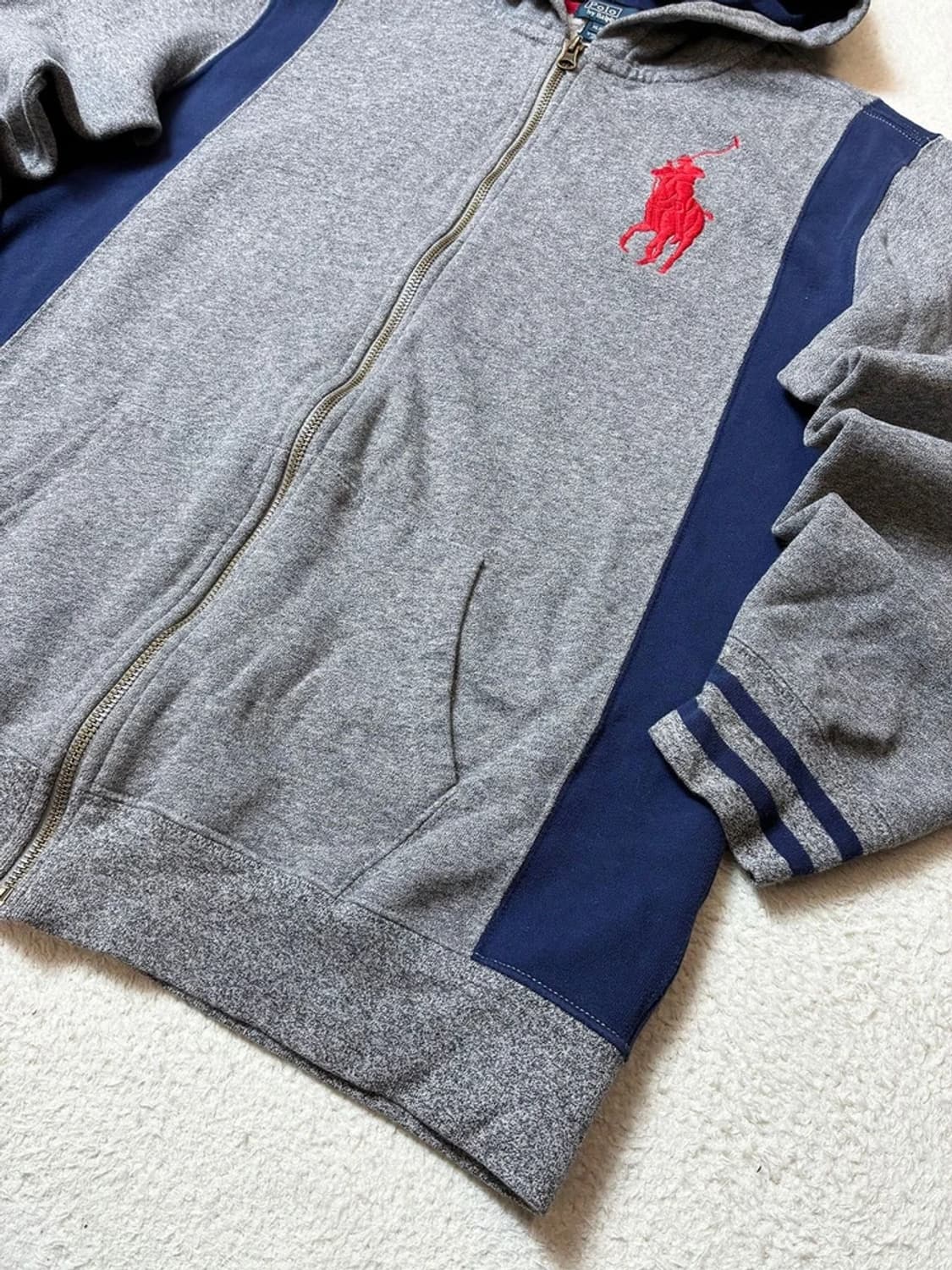 폴로 랄프로렌 00's 빅포니 배색 후드 집업 PN6404 상품이미지4