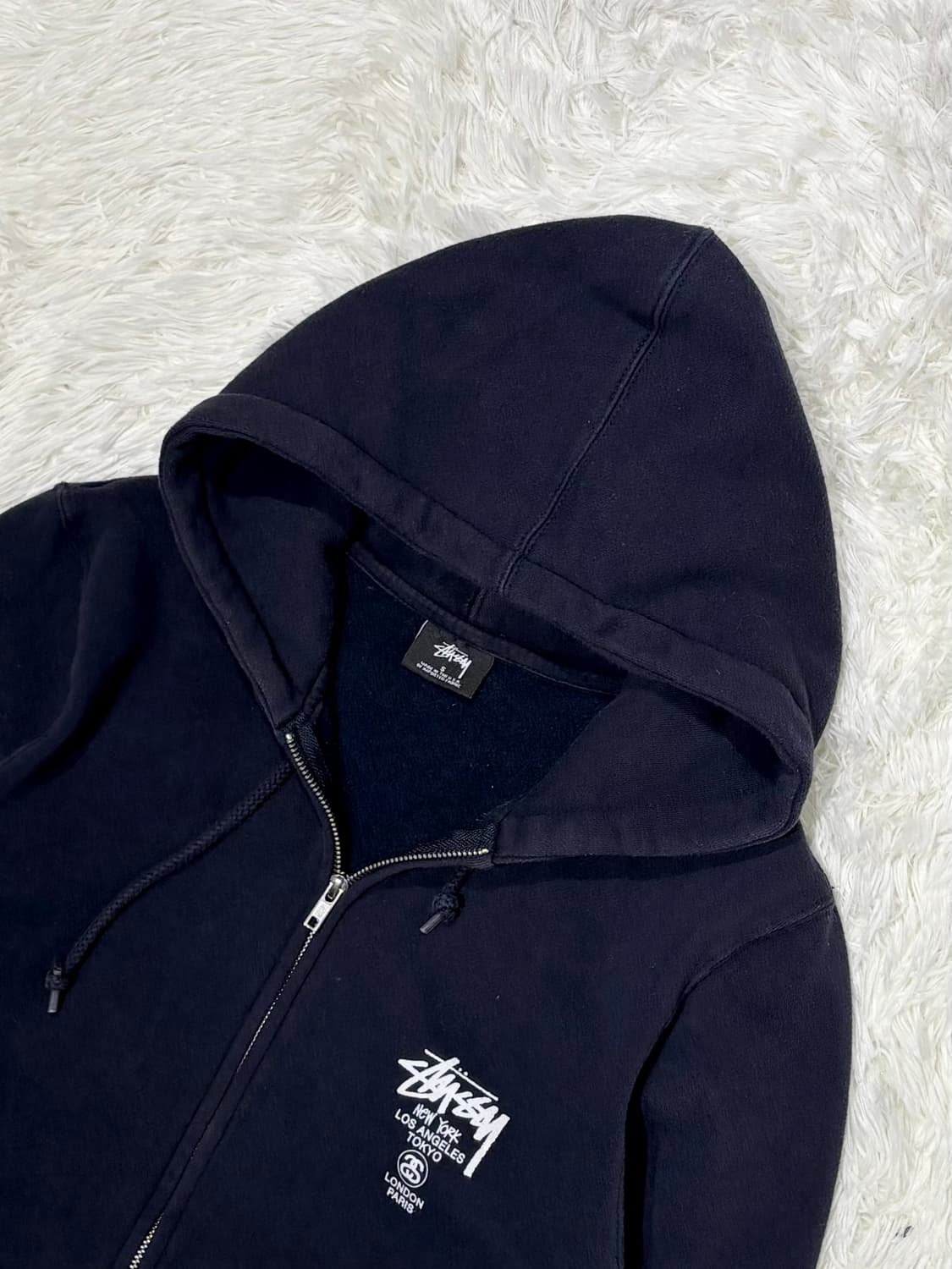 스투시 네이비 월드투어 후드집업 상품이미지4