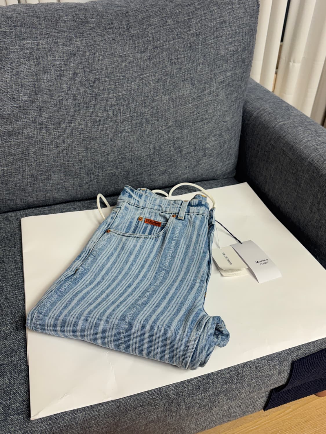 택포/새상품) 23 마틴로즈 레이저 프린트 스트레이트 컷 데님 팬츠 진 상품이미지9