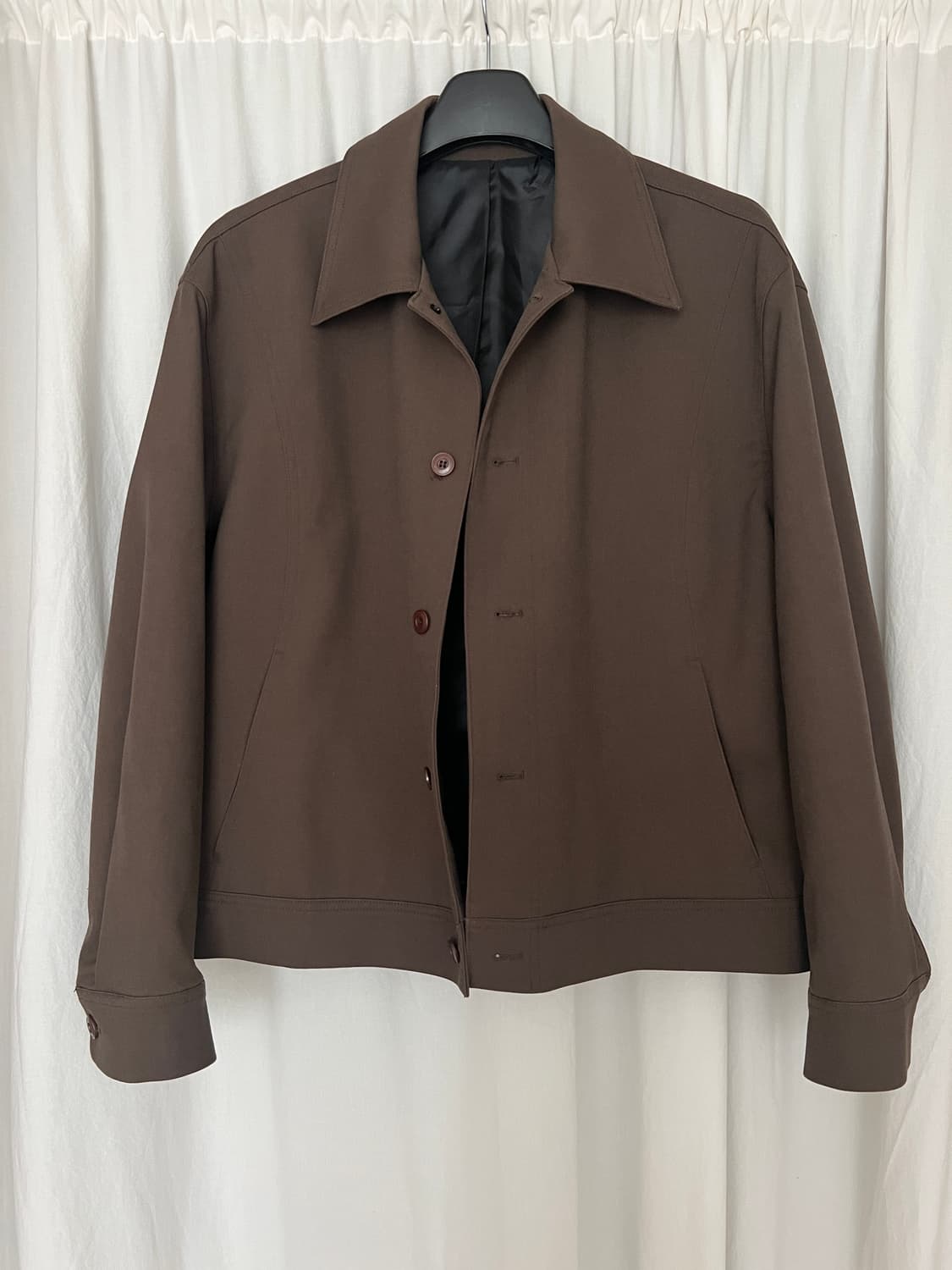 DRAW FIT Wool Blend Harrington Jacket -  상품이미지3