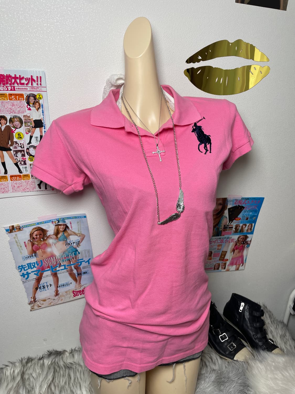 Polo 폴로 핑크 원피스 탑 카라티 상품이미지1