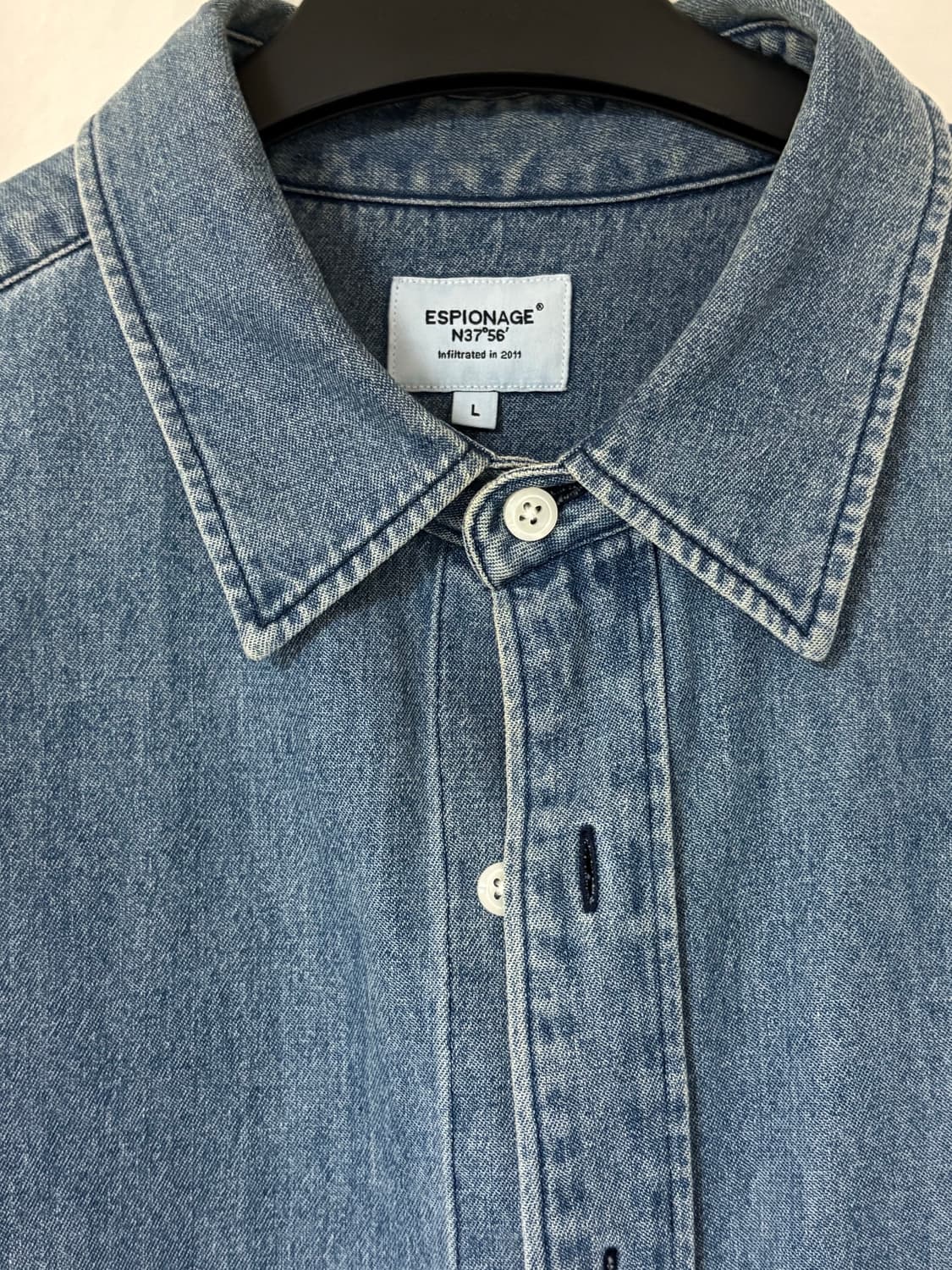 [L] 에스피오나지 데님 셔츠 워싱 인디고 상품이미지2