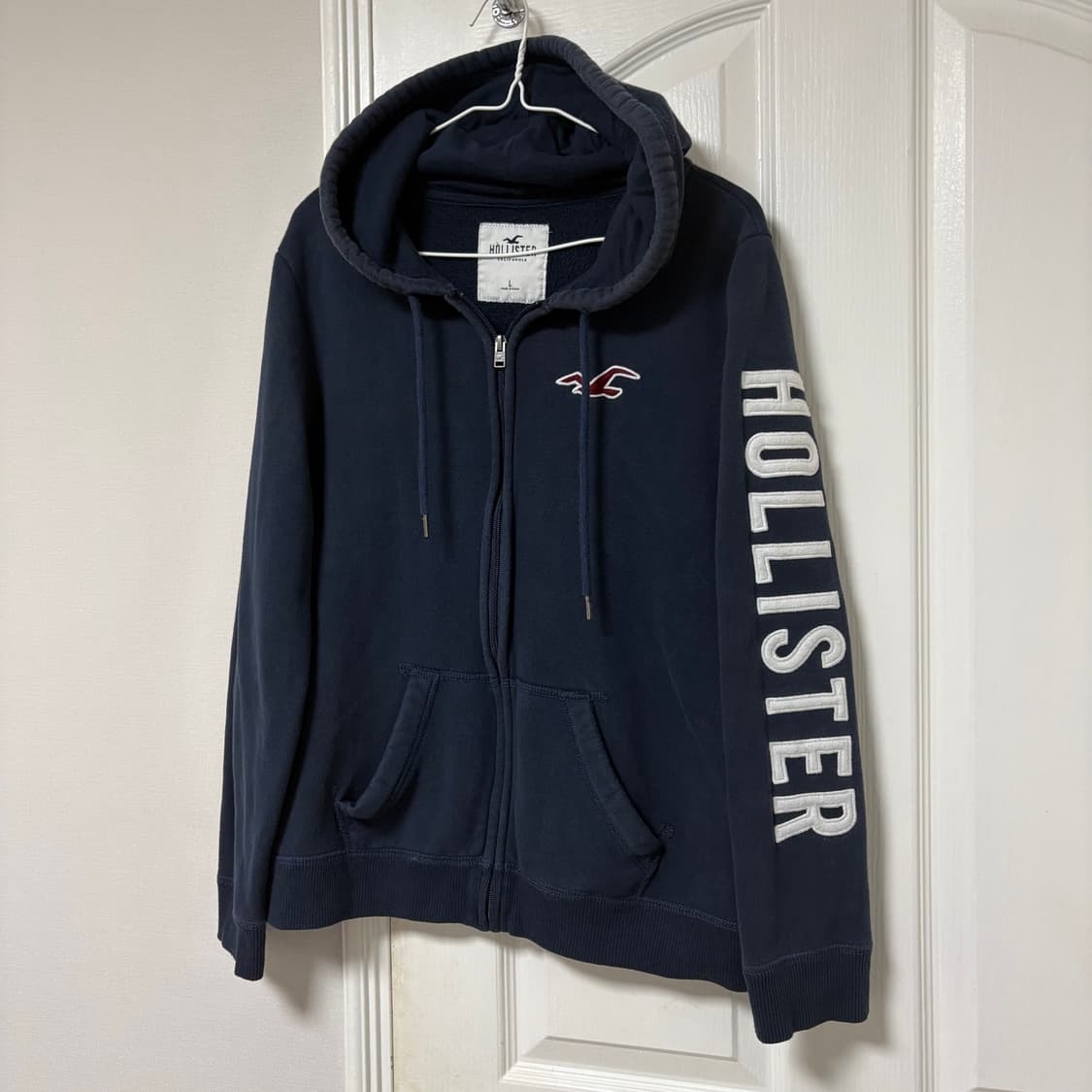 유일매물) 홀리스터 스펠아웃 네이비 후드집업 상품이미지4