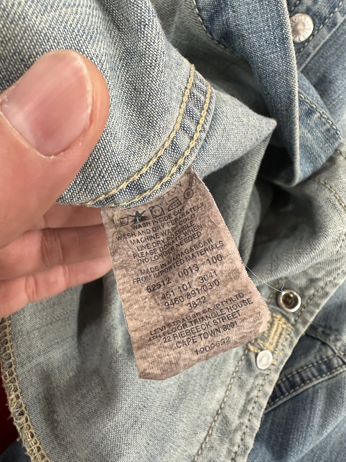 리바이스 빈티지 워싱 데님 웨스턴셔츠 상품이미지8