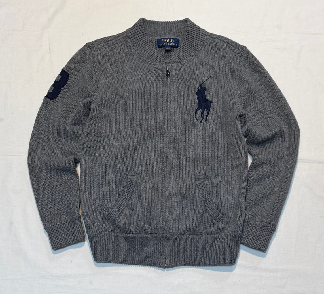 폴로 랄프로렌 빅포니 니트집업 그레이 상품이미지1