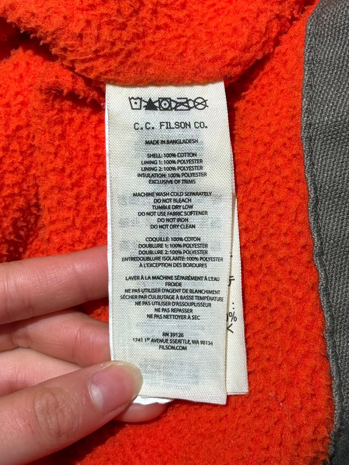 필슨 라이트 올리브 플리스 코튼 셔츠 자켓 상품이미지8