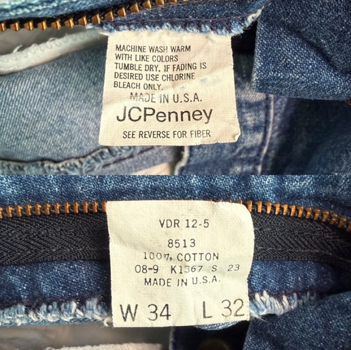 (34)80-90s JCPenney 투턱 와이드 데님팬츠 상품이미지10