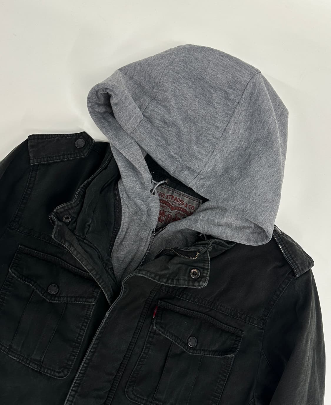 리바이스 데저트 후드 레이어드 자켓(워싱블랙) 상품이미지1