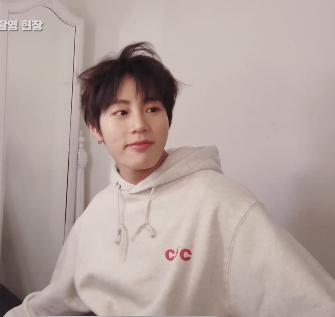 챈스챈스 멜란지 오버사이즈 기모 후드 M 하성운 착용 상품이미지1