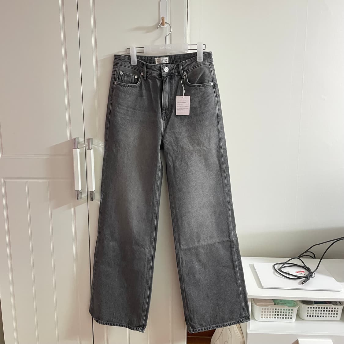 [택O새상품]모어댄예스터데이 그레이 워싱 데님팬츠M 상품이미지7