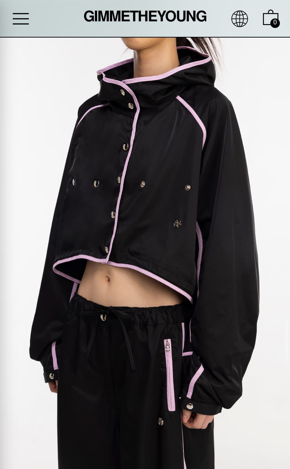 (새상품)김미더영 바람막이 크롭 점퍼 상품이미지1