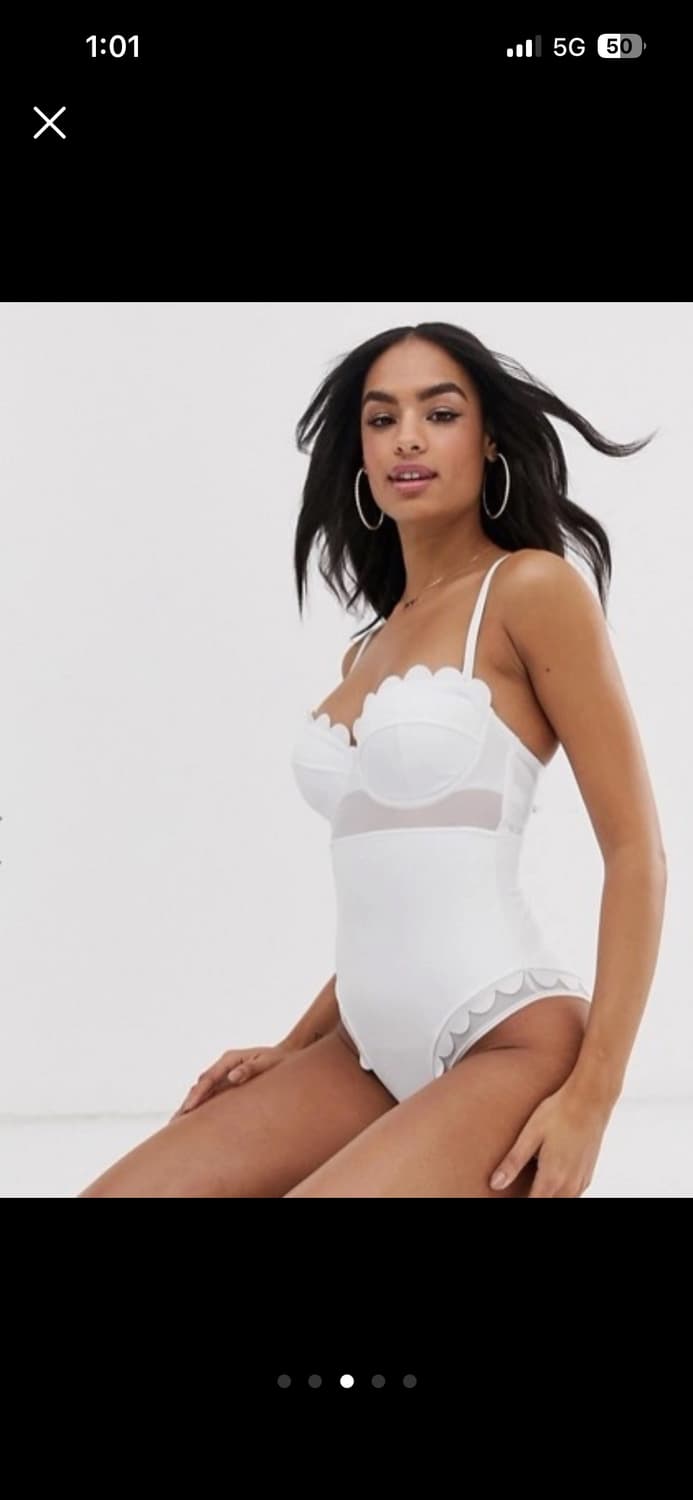 Asos 스캘럽 모노키니 수영복 상품이미지3