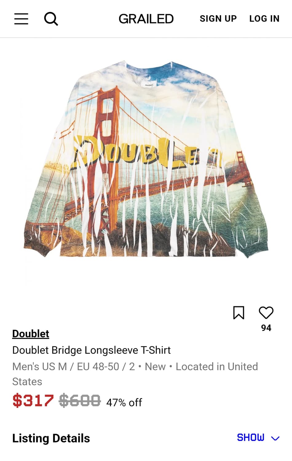 19ss Doublet 금문교 프린지 롱슬리브 상품이미지3