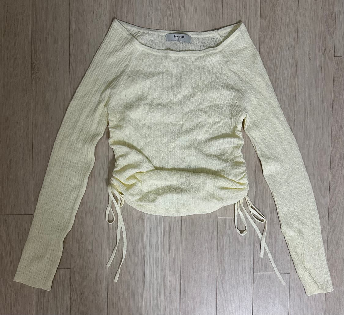 에잇세컨즈 케이블 사이드 셔링 긴소매 [아이보리-M] 상품이미지4