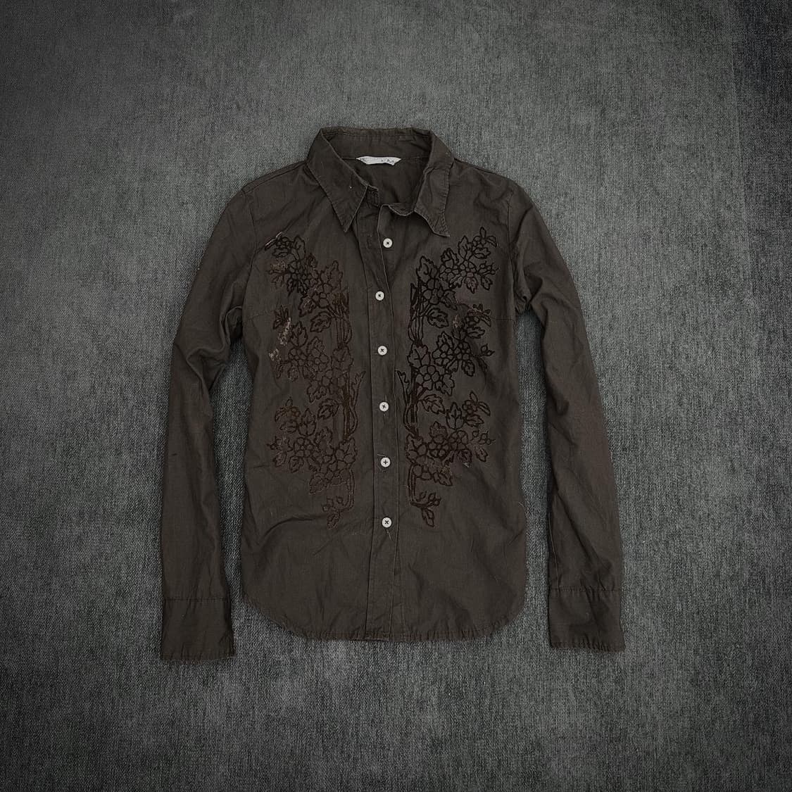 Deepbrown bloom printing shirts  상품이미지3