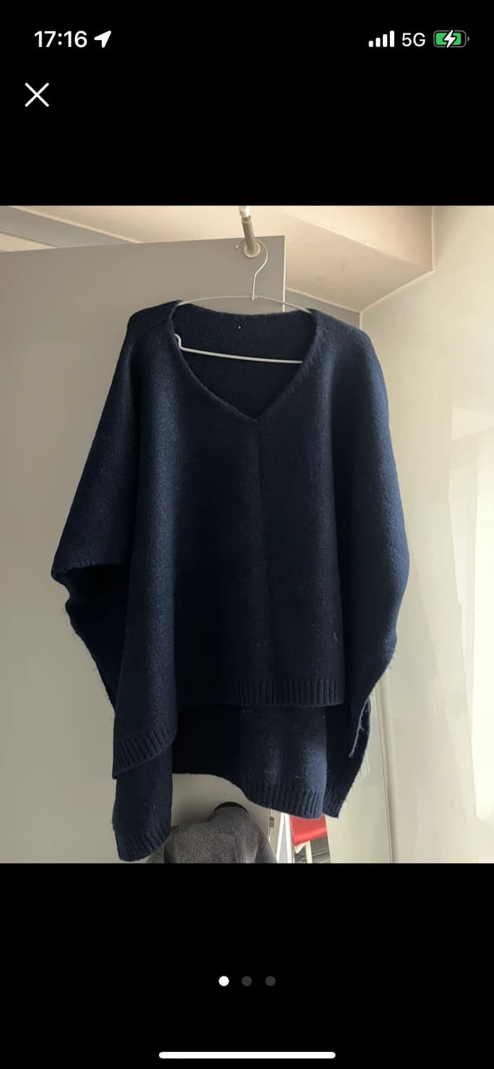 니트 판초 네이비 상품이미지1
