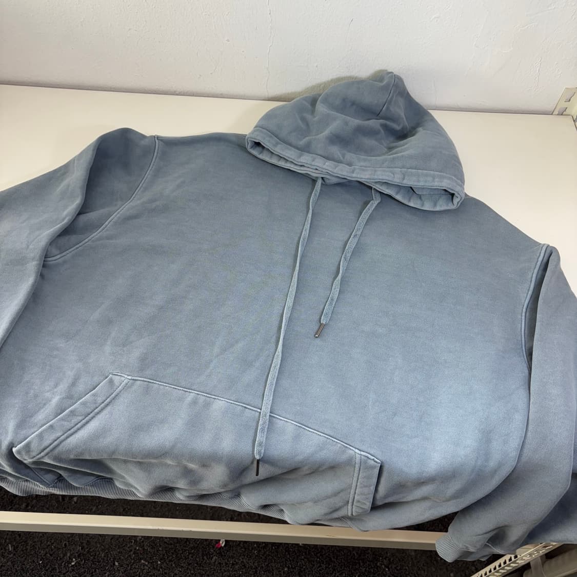 L-XL 토피 시멘트그레이 오버핏 스웻코튼 피그먼트후드티 상품이미지2