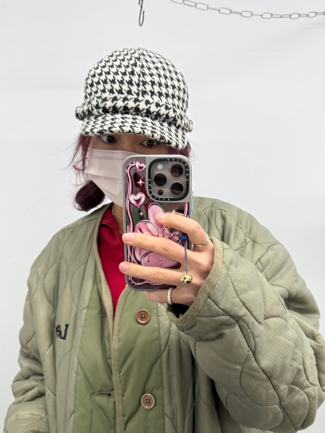 캘빈클라인 로고 트위드 헌팅캡 상품이미지3