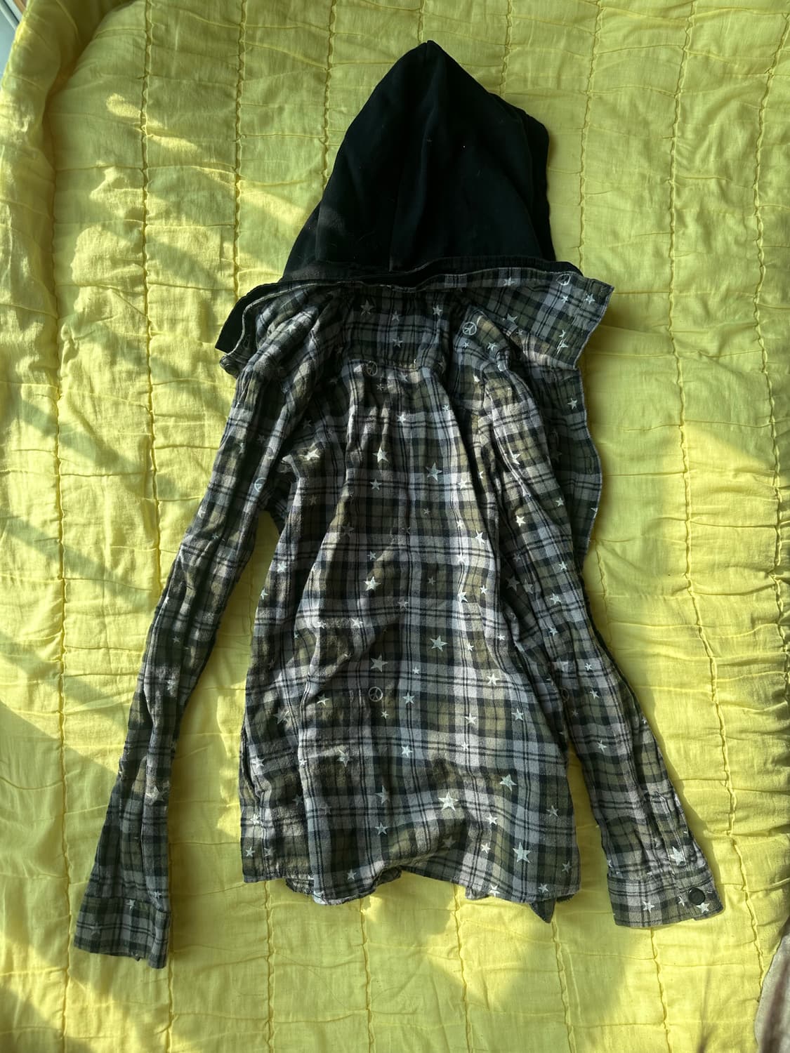 Maison gilfy 스타 체크 그린 후드셔츠 상품이미지1