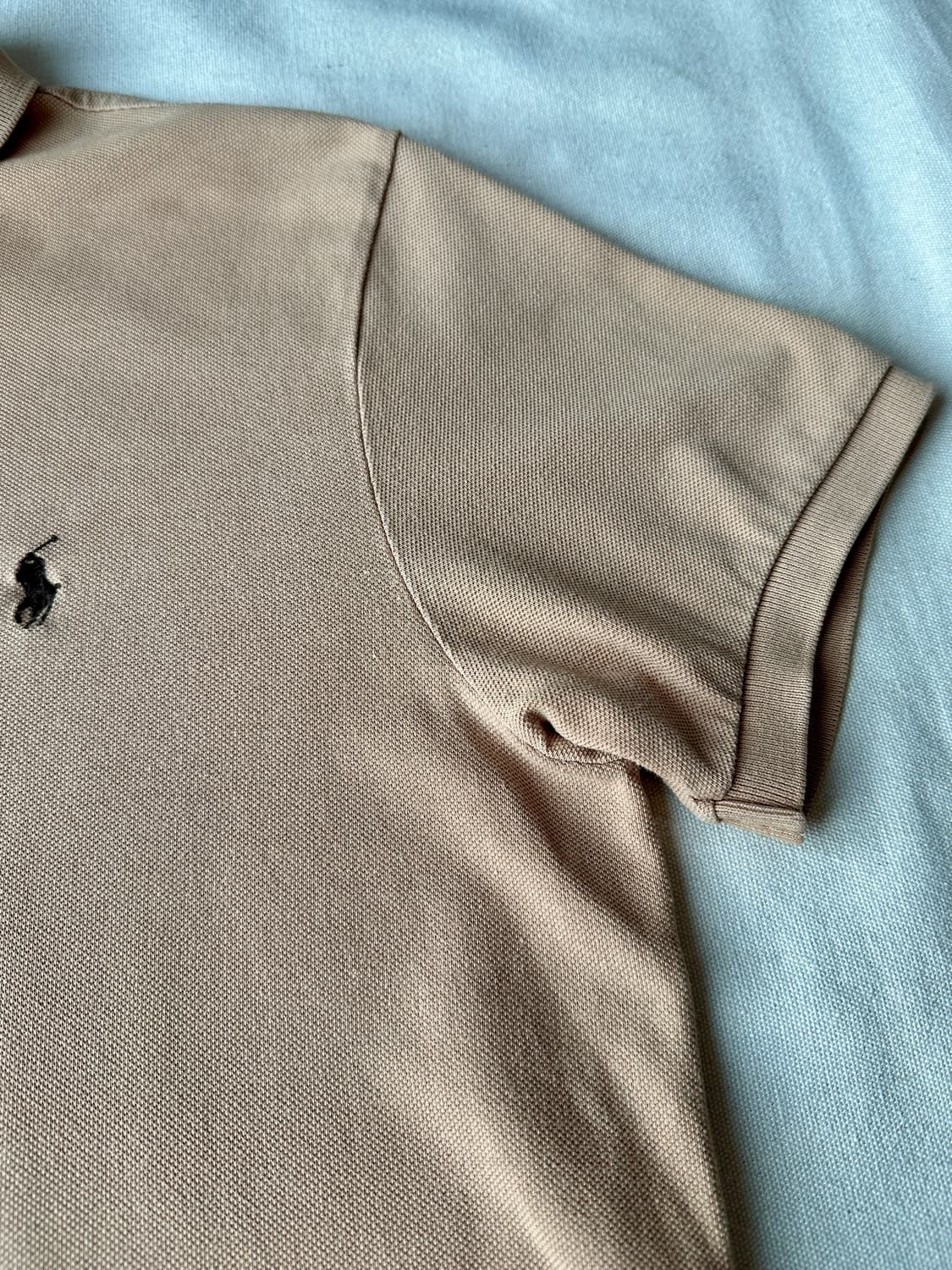 폴로 랄프로렌 반팔 피케 카라티 베이지 커스텀핏 L 상품이미지3