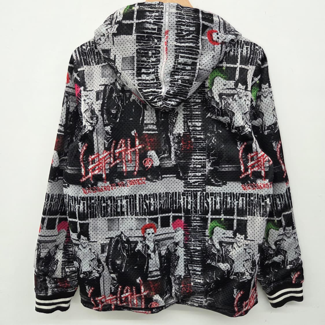 빈티지 힙 프린팅 후드 리버시블 집업 남L 상품이미지4