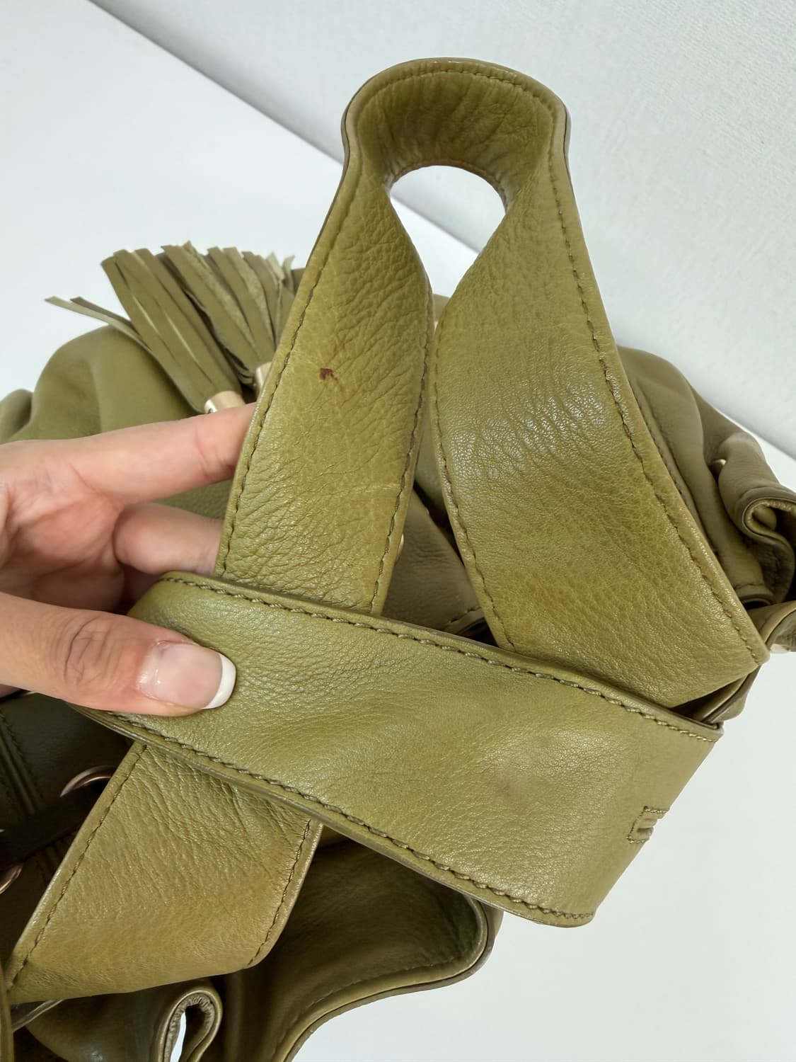 마이클코어스 레더 그린 숄더백 상품이미지5