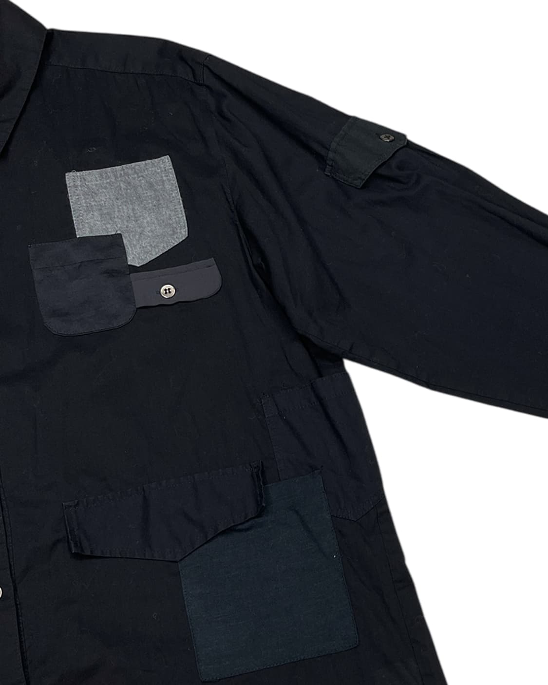 앤 소피 백 포켓 패치워크 오버사이즈 셔츠 상품이미지5