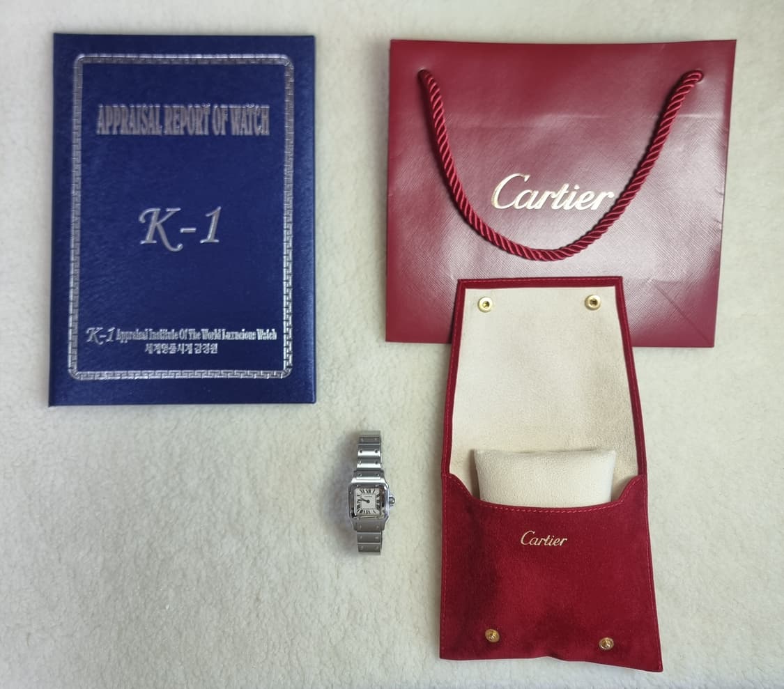 까르띠에 산토스 갈베 스틸 스몰 S 쿼츠 여성용 시계 04년 상품이미지9