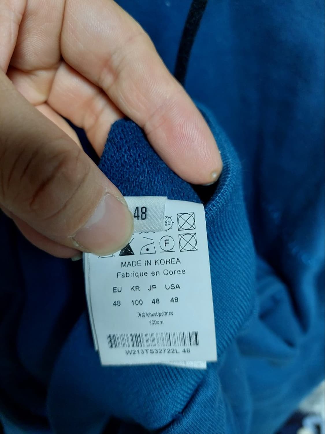 우영미 앞포켓 캥거루 후드 48 블루 상품이미지6