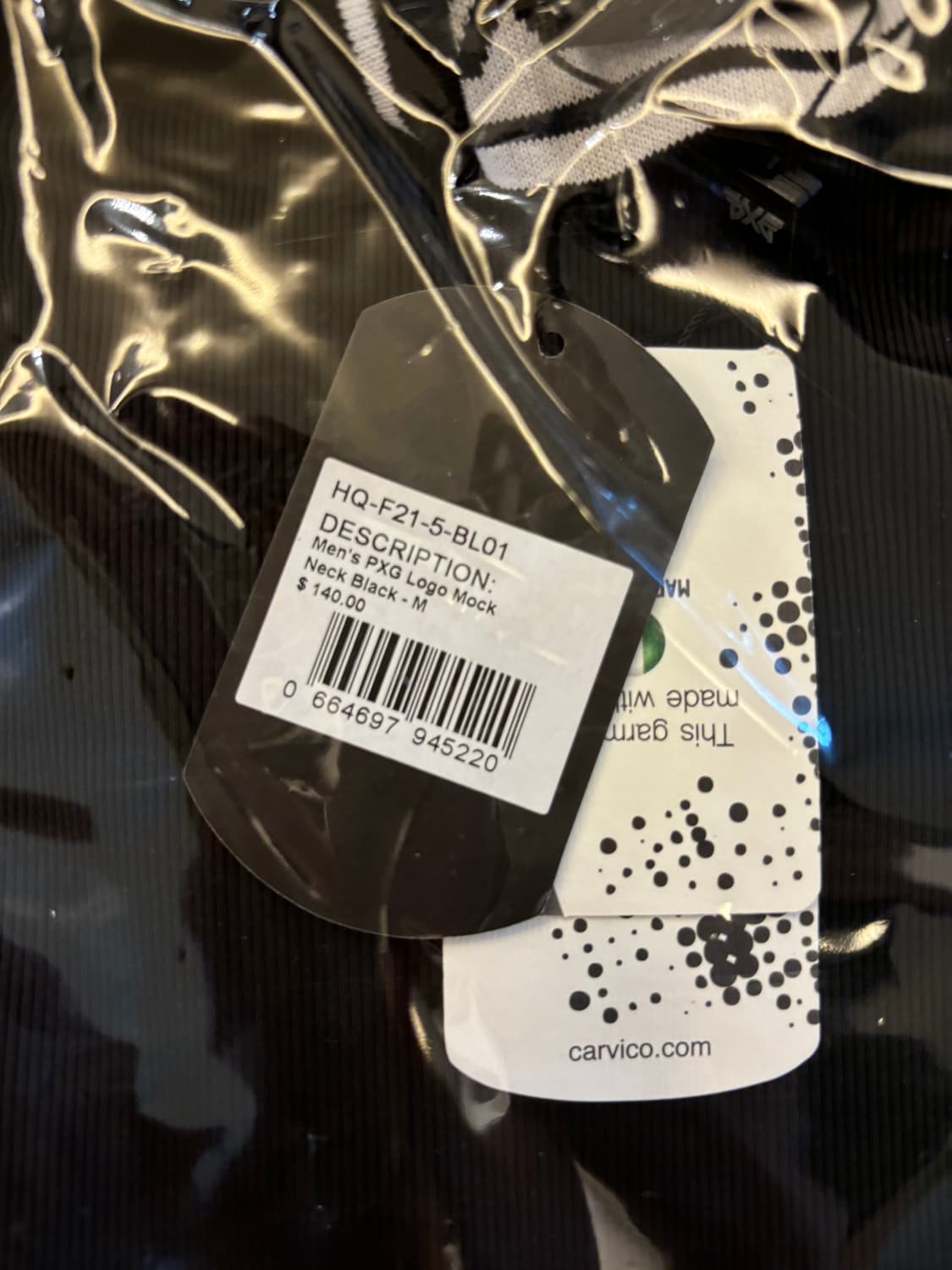 PXG 남성용 로고 모크 넥 블랙 M 새상품 상품이미지4