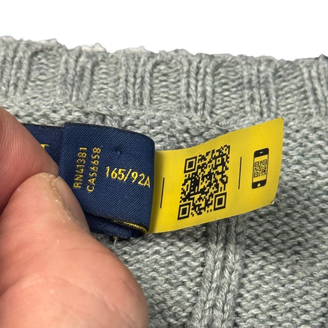 (M) 폴로 랄프로렌 QR라벨 여성 케이블 니트 그레이 상품이미지5