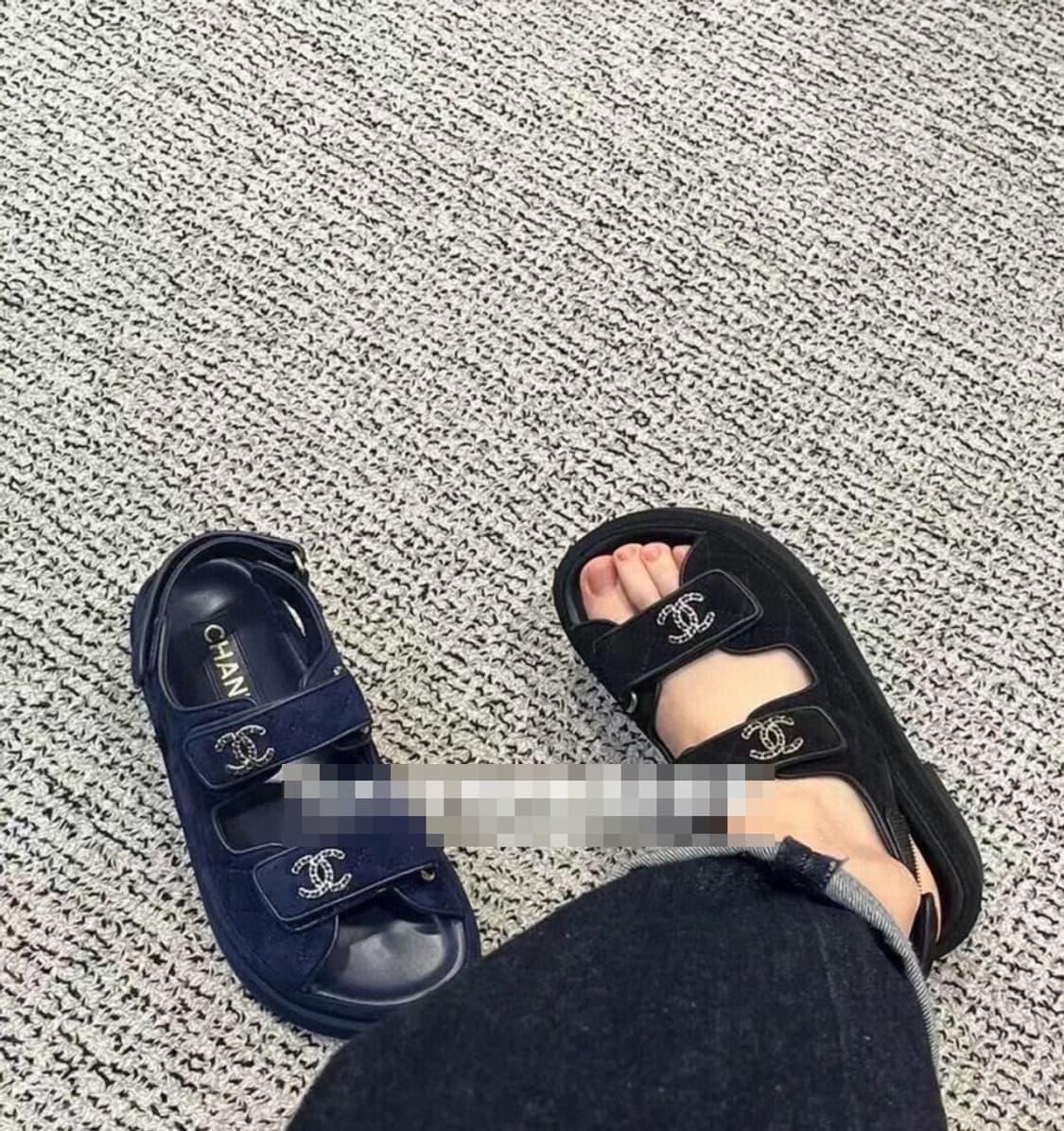 샤넬 벨크로 플랫폼 샌들 36 블랙 판매 상품이미지3