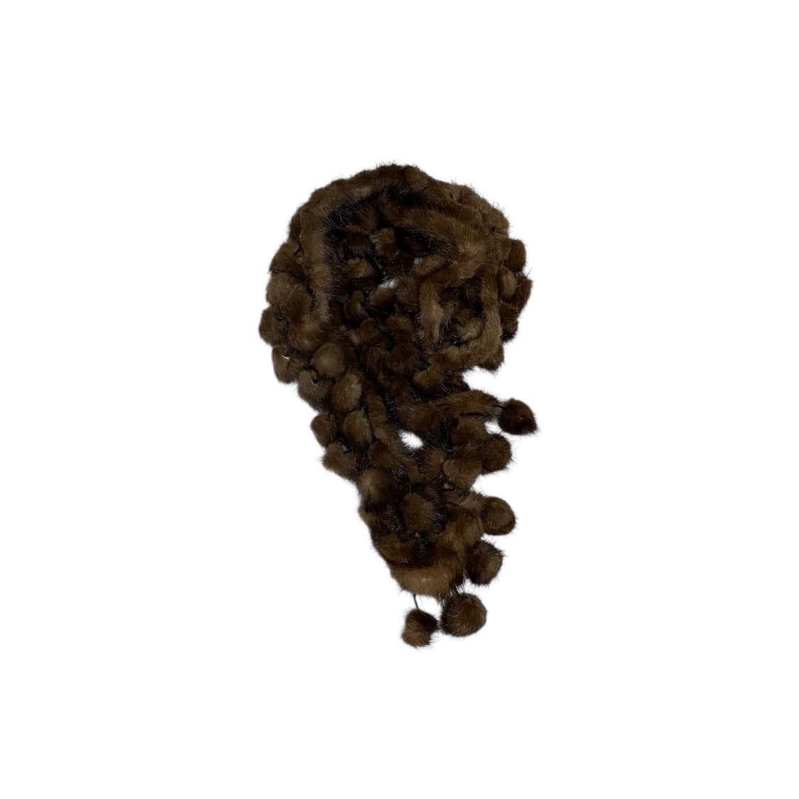 Brown mink pompom muffler 상품이미지1