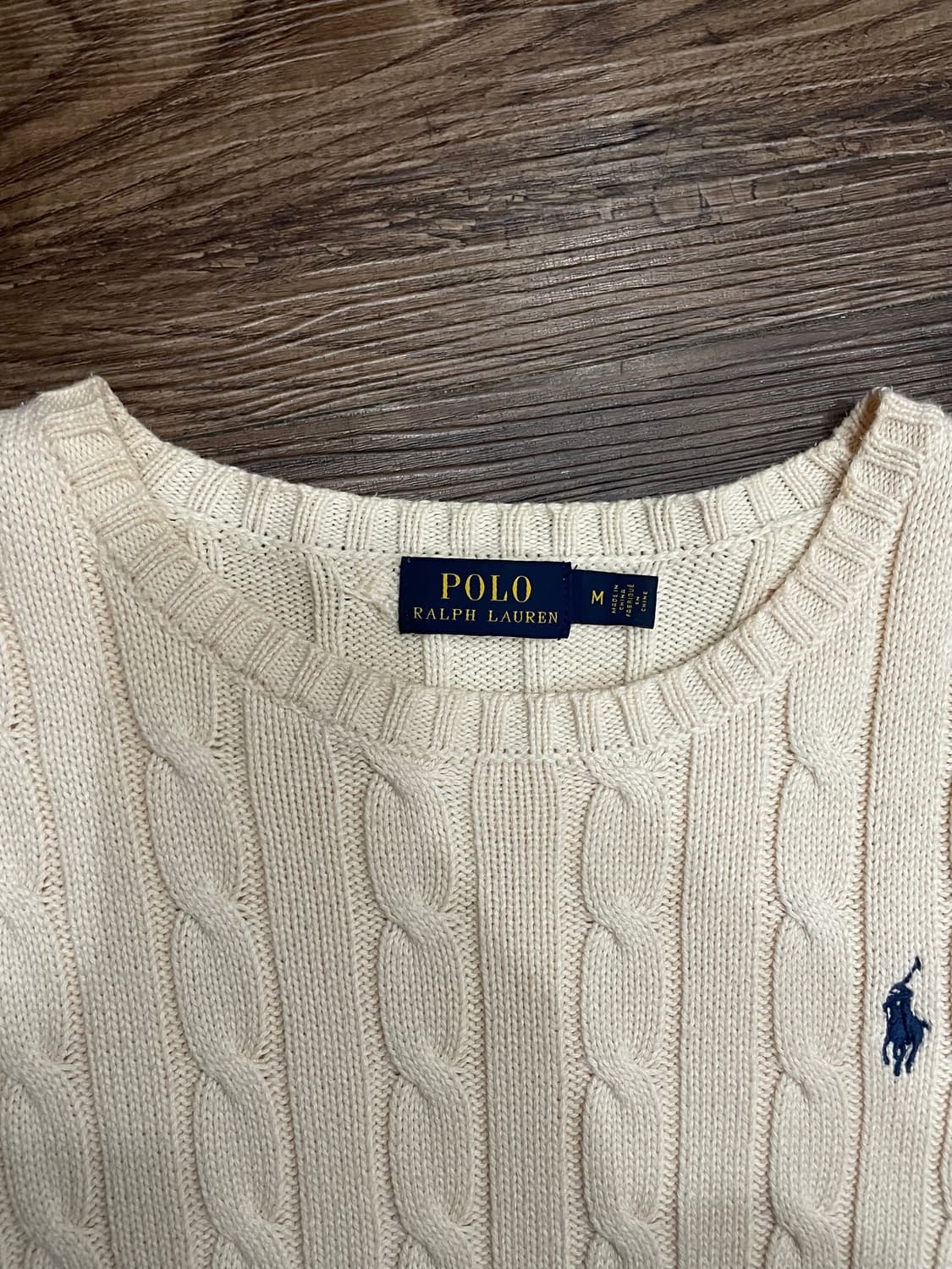 폴로 랄프로렌 케이블 니트 코튼 스웨터 아이보리 상품이미지6