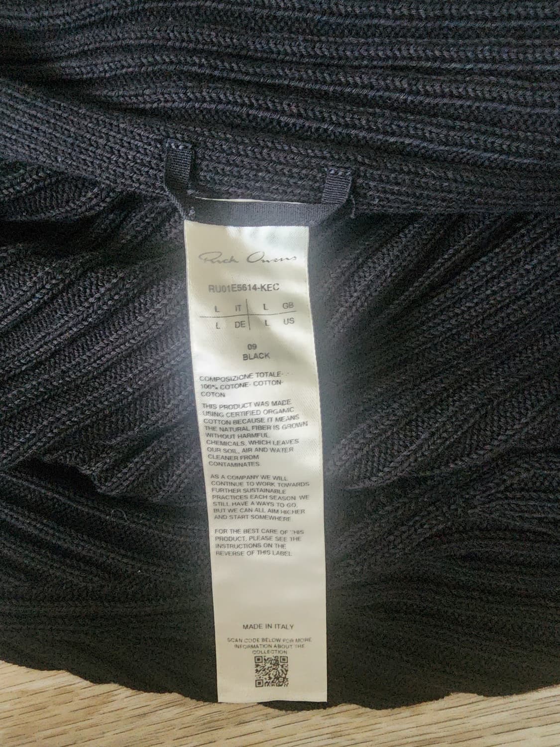 릭오웬스 25ss 오가닉 코튼 후드집업 상품이미지3